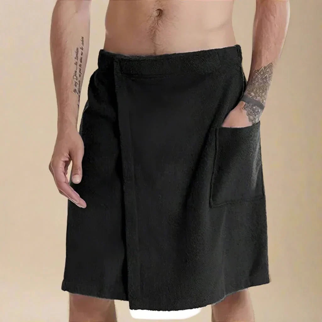 Tragbarer Bademantel – Weiches and vielseiges Badetuch mit Taschen für Sauna, Strand and Fitness
