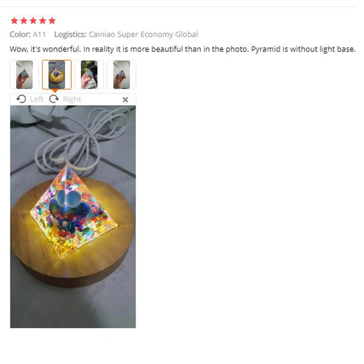 Skanto | Amethyst Peridot Orgone Pyramide - Energigenerator Krystall Reiki Chakra Orgonitt Meditasjonsverktøy