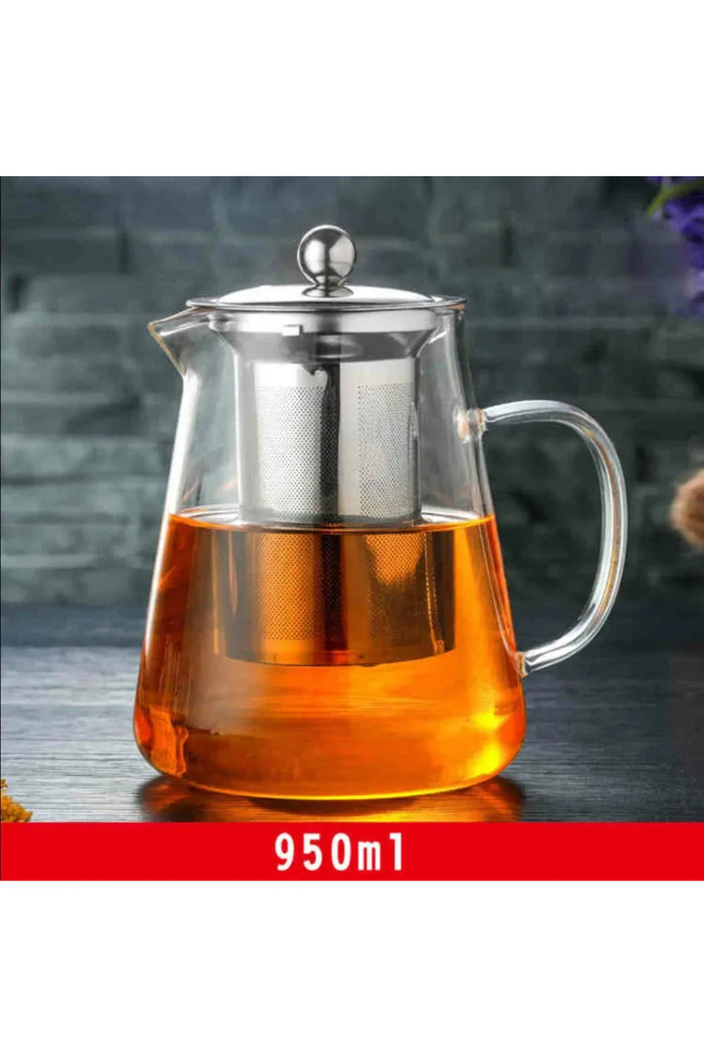 Skanto | Teapot i glass med infuser i rustfritt stål