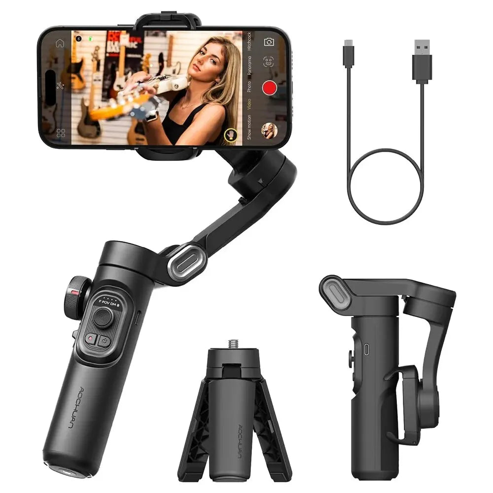 Skanto | 3-aksers smarttelefon gimbal stabilisator med AI-sporing og ansiktsgjenkjenning – Alvion