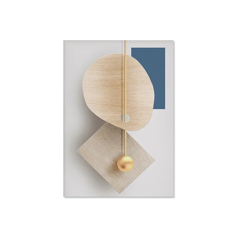 Moderne Estetikk Abstrakt Geometri Veggkunst Fine Art Lerret Utskrifter Plakater Bilder For Moderne Leilighet Stue Lys Luksus Hjem Dekor | Skanto