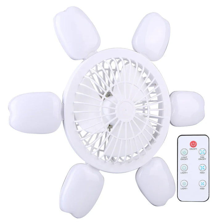 Silent Adjustable Remote Control Ceiling Foldable Fan Lamp - Image 1