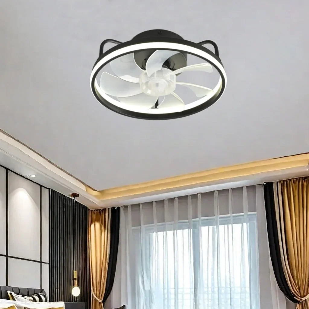 Moderne LED Taklampe Vifte med DC-motor - 6 Hastigheter, Timer, Lav Etasje Loftsvifte, Fjernkontroll Dekorativ Lys | Skanto