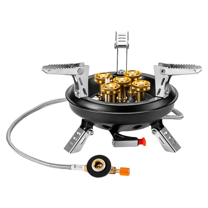 Skanto | Flamurion Camping Gassbrenner 16000W med Piezo Tennere | Sammenleggbar Høytrykk Gassbrenner for Utendørs og Nødsituasjoner | For Butan/Propan