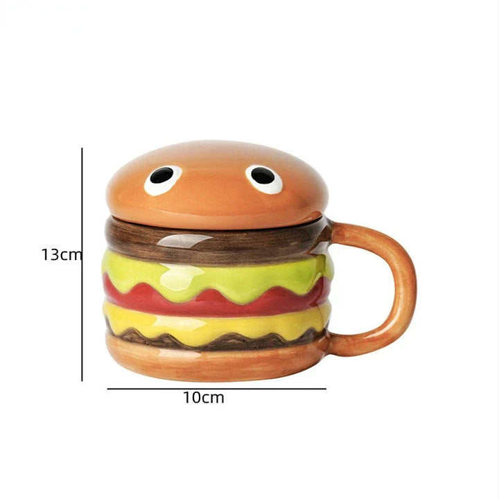 Deilig hamburgerformet keramisk krus
