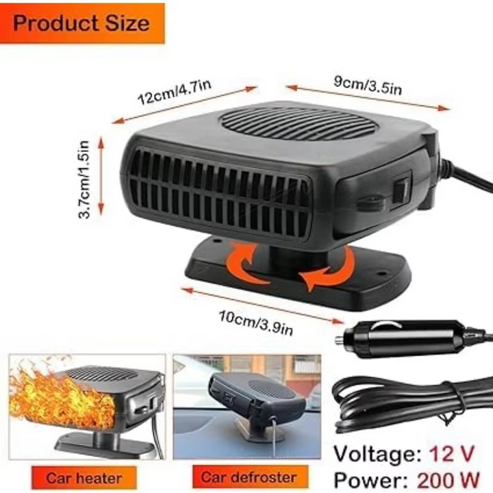 Tragbare Autoheizung und -enteiser, 2-in-1 Heiz- og Kühlventilator for Windschutzscheibe og Fahrerkabine