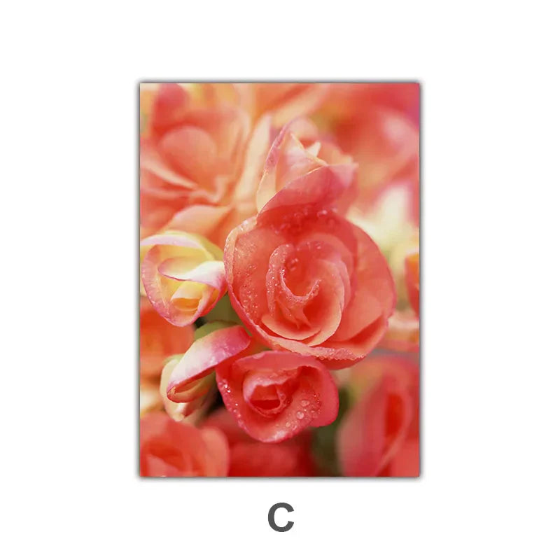 Rosa Røde Roser Blomster Veggkunst Fine Art Lerret Utskrifter Moderne Botaniske Plakater Bilder For Stue, Soverom Kunst Dekor | Skanto