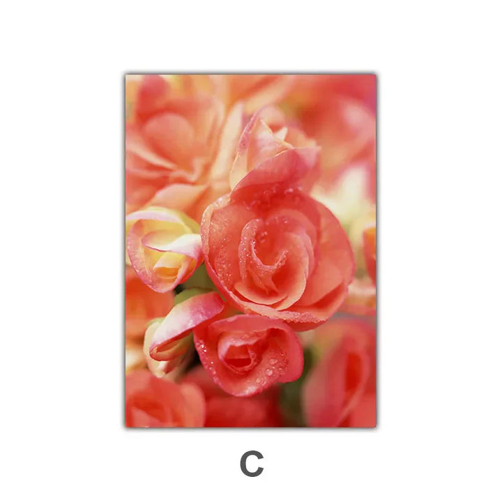 Rosa Røde Roser Blomster Veggkunst Fine Art Lerret Utskrifter Moderne Botaniske Plakater Bilder For Stue, Soverom Kunst Dekor | Skanto