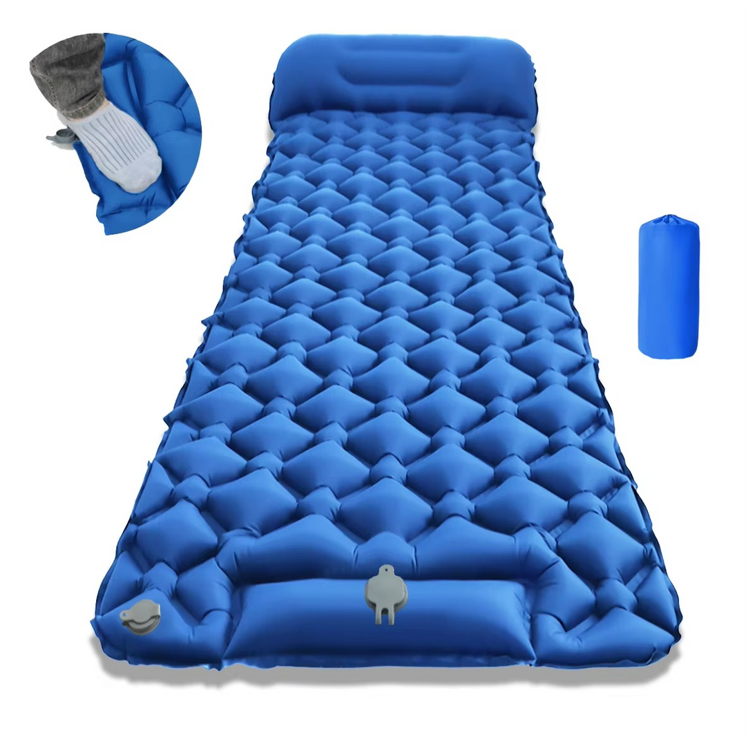 Skanto | Ultra-comfort oppblåsbar campingmadrass med integrert pute og pumpe