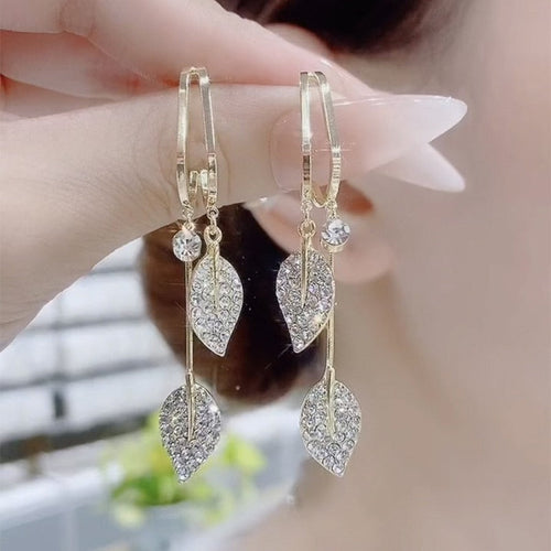 Skanto | Nature Elegance Krystall Lange Fringe Øredobber