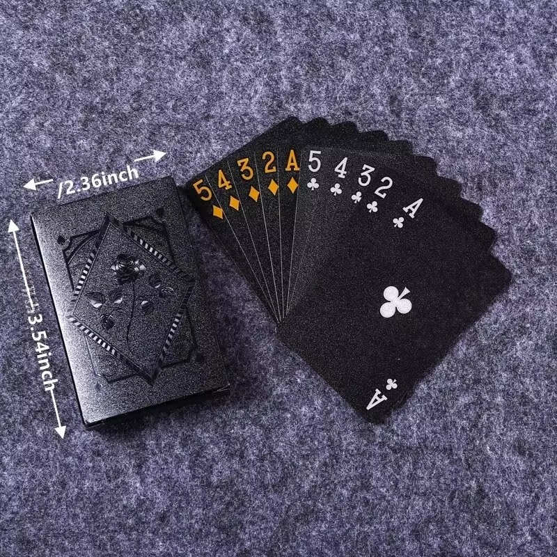 Luksus, wasserfeste Poker-Spielkarten i Schwarz og Gold