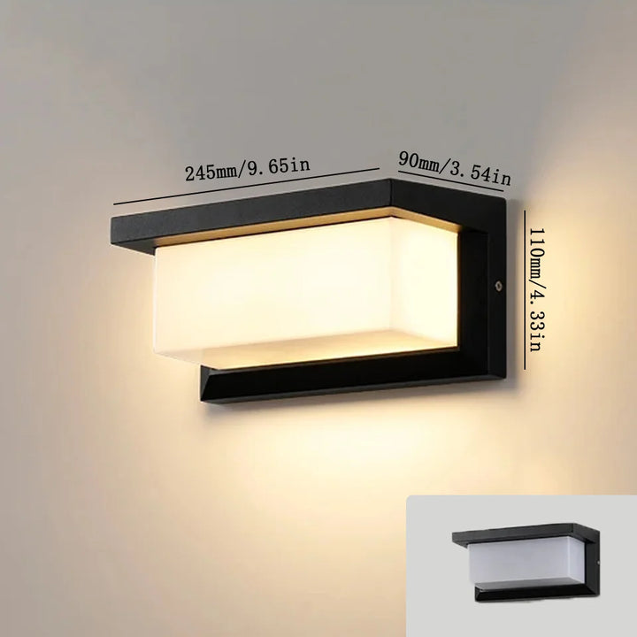 Skanto | LED vegglampe med radar bevegelsessensor – 16W vanntett lys for innendørs og utendørs bruk, kaldt og varmt hvitt lys, AC85-265V