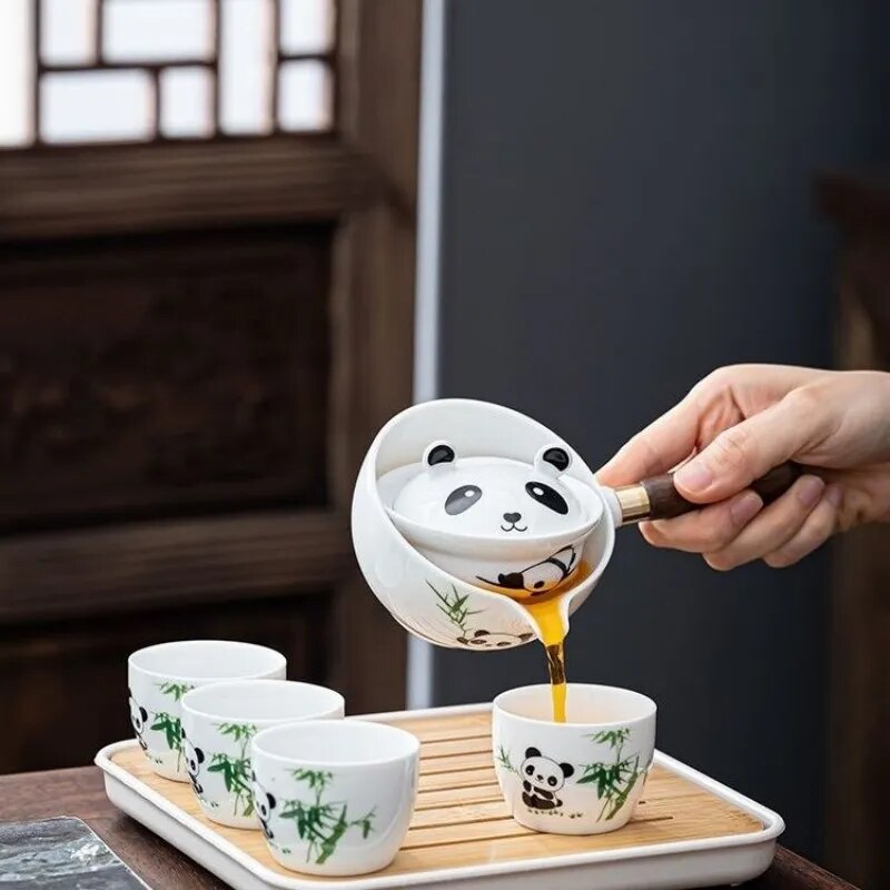 Skanto | Panda Spin Rotating Tea Set