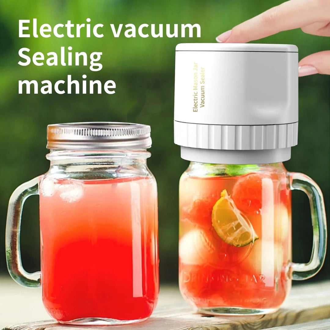 Skanto | Elektrisk Mason Jar Vakuumforseglingssett - Trådløs Forsegler for Brede og Vanlige Mason Krukker - Ideell for Matlagring