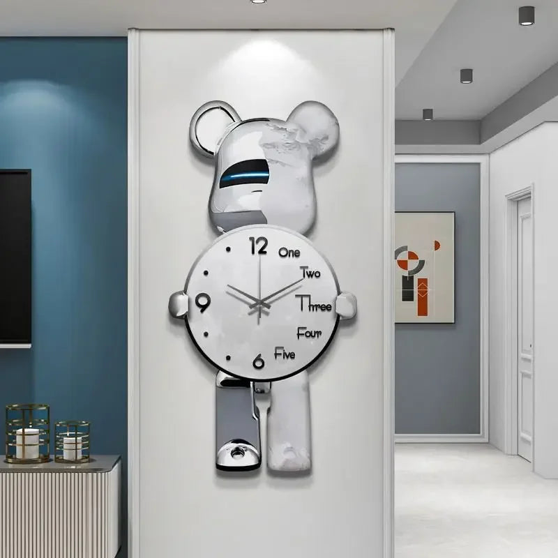 Glødende Stjerne Bamse LED Veggklokke | Skanto