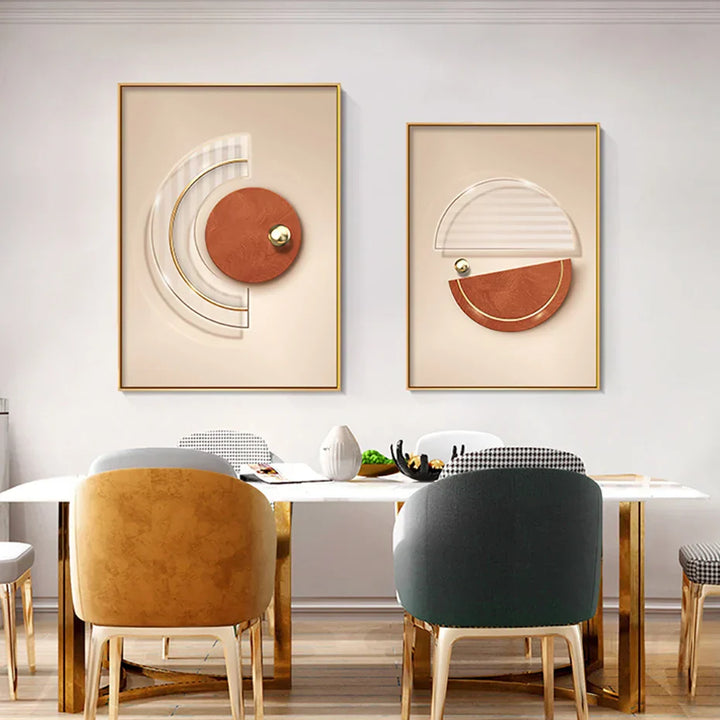 Harmonisk Abstrakt Geometri Moderne Estetikk Veggkunst Fint Kunst Lerretsutskrifter Plakater Bilder For Moderne Leilighet Stue | Skanto