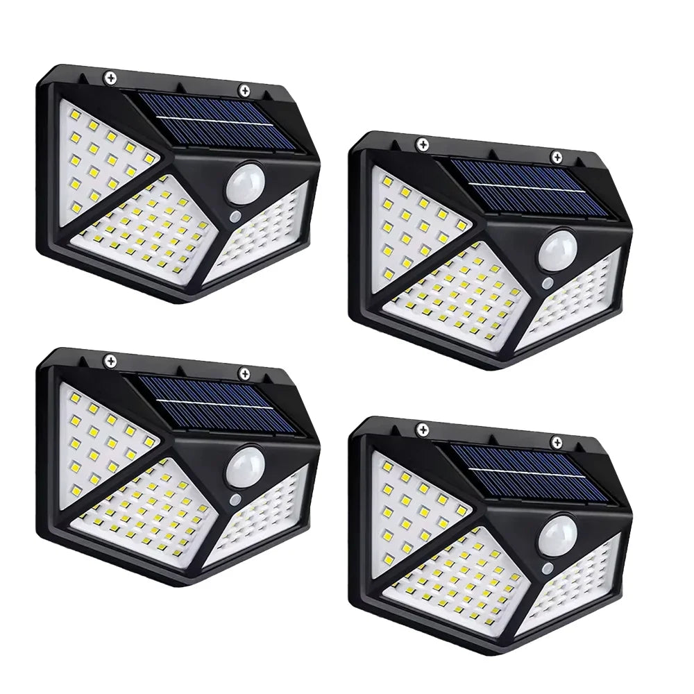 Solarvegglys Utendørs 100 LED med bevegelsessensor | Skanto