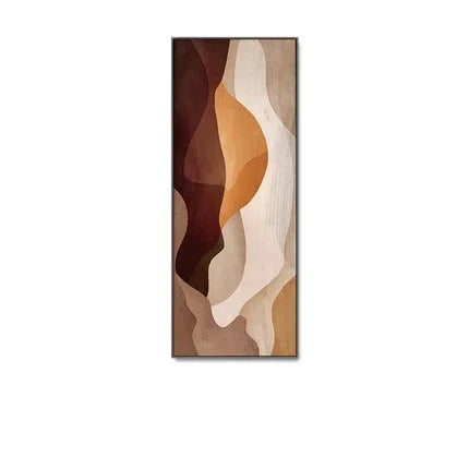 Moderne abstrakte nyanser av brun beige vert format veggkunst fine art lerret utskrifter bilder for foyer stue gang nordisk hjemdecor | Skanto