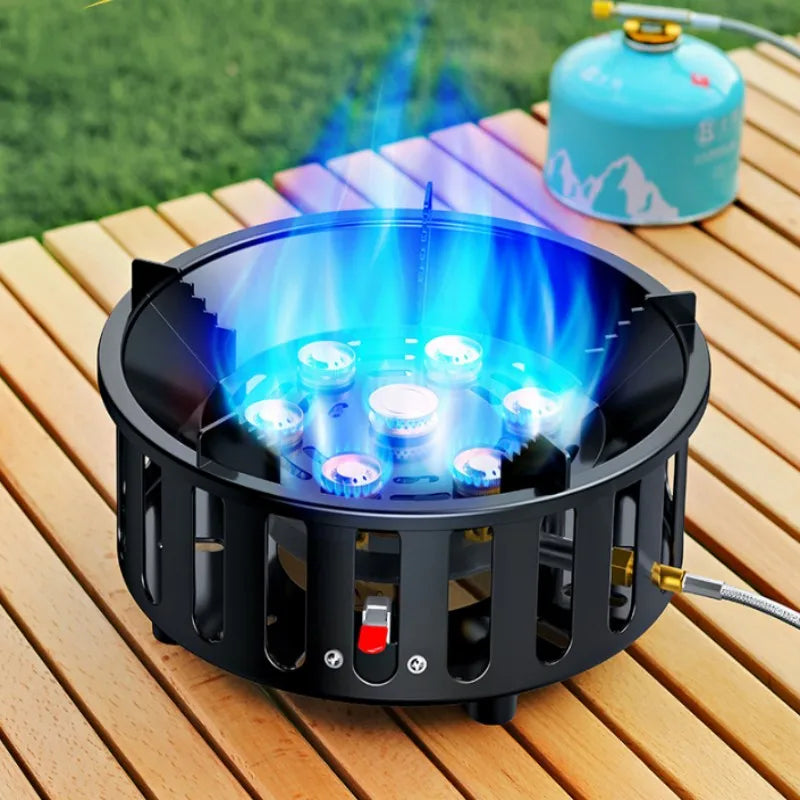 Skanto | 7-Kjerners Bærbar Camping Gasskomfyr med Elektronisk Tenn – Kael