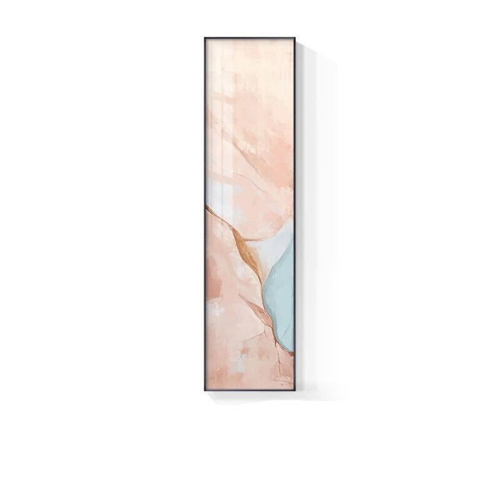 Marmortrykk Abstrakt Vertikal Format Veggkunst Blå Pastell Rosa Bilder For Moderne Stue Soverom Entréhall Veggdekor | Skanto