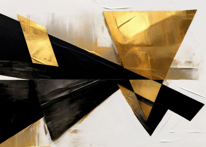 Moderne Flytende Geometri Svart Gull Abstrakt Veggkunst Fine Art Lerretsutskrifter Bilder For Stue Spisestue Hjemmekontor Dekor | Skanto