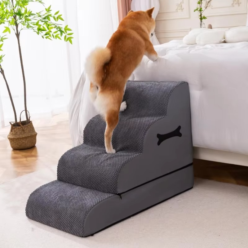 Skanto | Buede hundetrapper for små og mellomstore kjæledyr – Sofa og seng tilgangstrinn