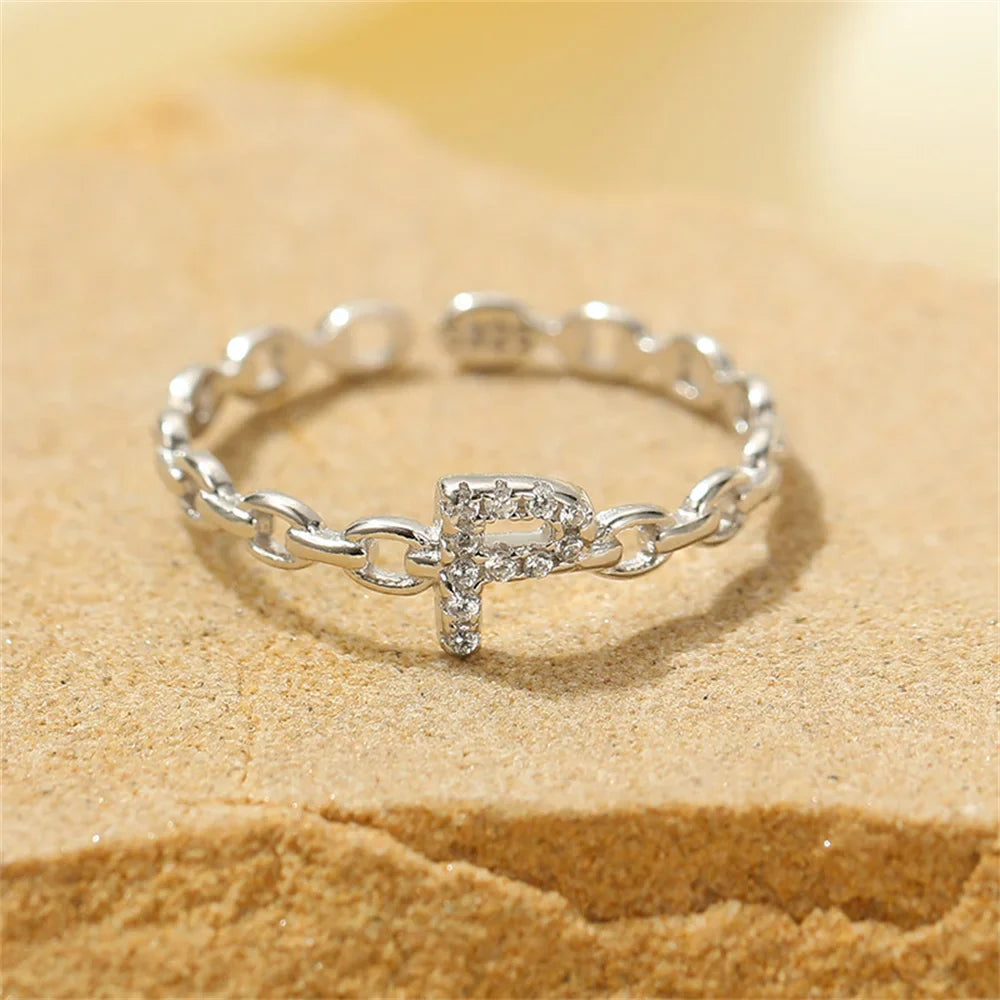 Skanto | Delikat Diamant Bokstav Initial Ring