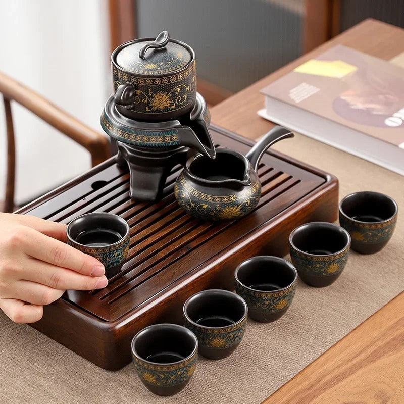 Skanto | Royal Golden Porcelain Dragon Flow Teasett