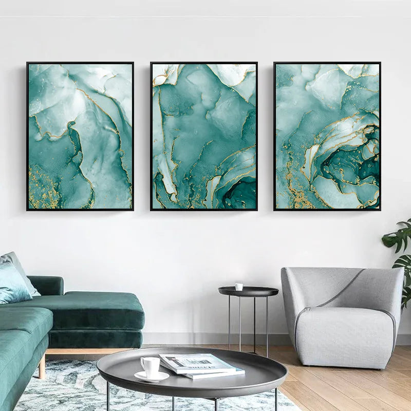 Moderne abstrakte akvatisk flytende marmortrykk veggkunst fine art lerretstrykk bilder for stue spisestue hjemmekontor dekor | Skanto