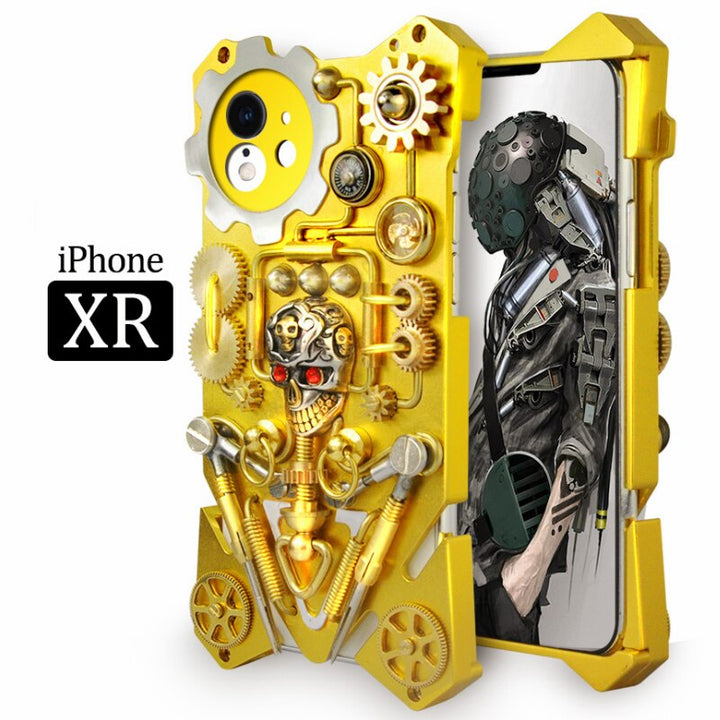 Skanto | Mekanisk Dødskalle Cyberpunk Stil iPhone Deksel