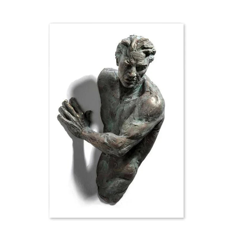 Moderne Urban Abstrakt Jern Statue Veggkunst Fine Art Lærredstrykk 3d Visualisering Figur Kunstbilder For Minimalistisk Leilighet Veggdekor | Skanto