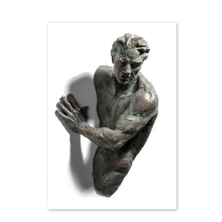 Moderne Urban Abstrakt Jern Statue Veggkunst Fine Art Lærredstrykk 3d Visualisering Figur Kunstbilder For Minimalistisk Leilighet Veggdekor | Skanto