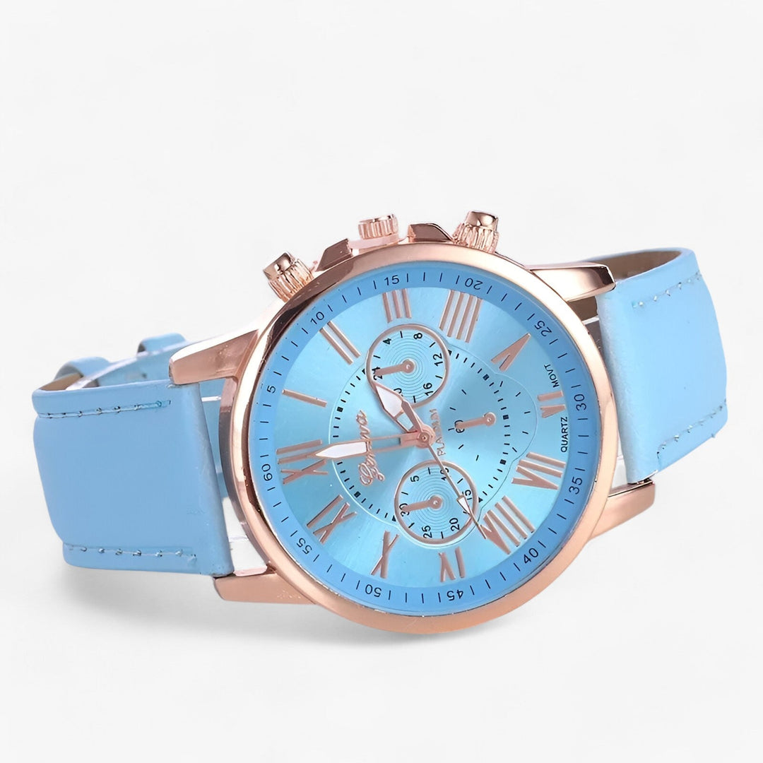 Skanto | Camille Kvinners Vanntett Lær Rem Klokke 42mm