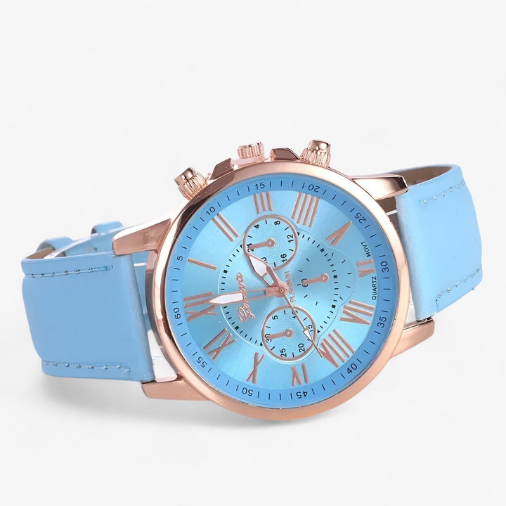 Skanto | Camille Kvinners Vanntett Lær Rem Klokke 42mm