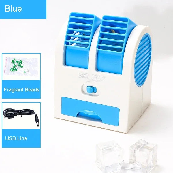 Dual-Outlet Turbo Cooling Desk Humidifier Fan | Skanto