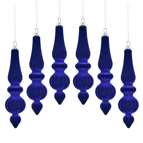 Shatterproof Velvet Christmas Baubles - Reusable Cone Hanging Decorations for Christmas Tree Decor 6PCS