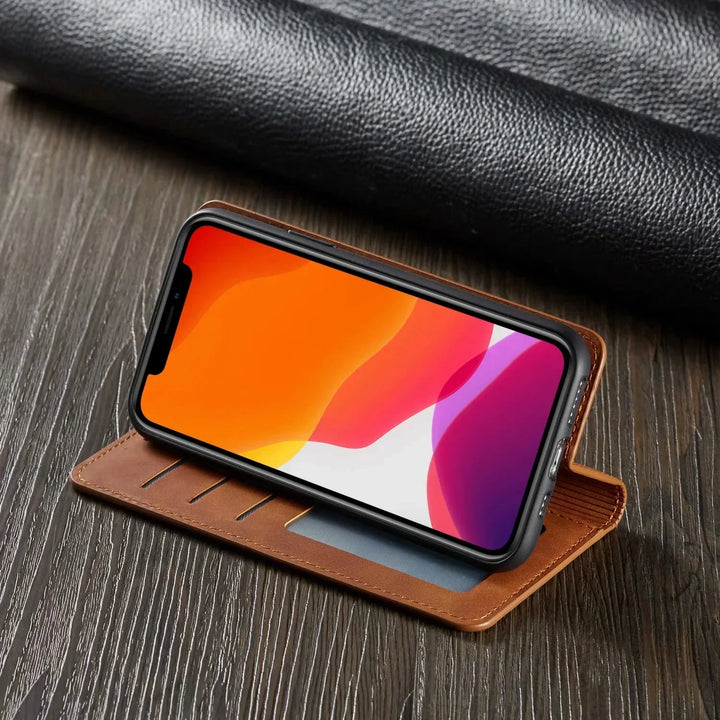 Skanto iPhone Case: Magnetisk Lærpouch for Stylish Beskyttelse