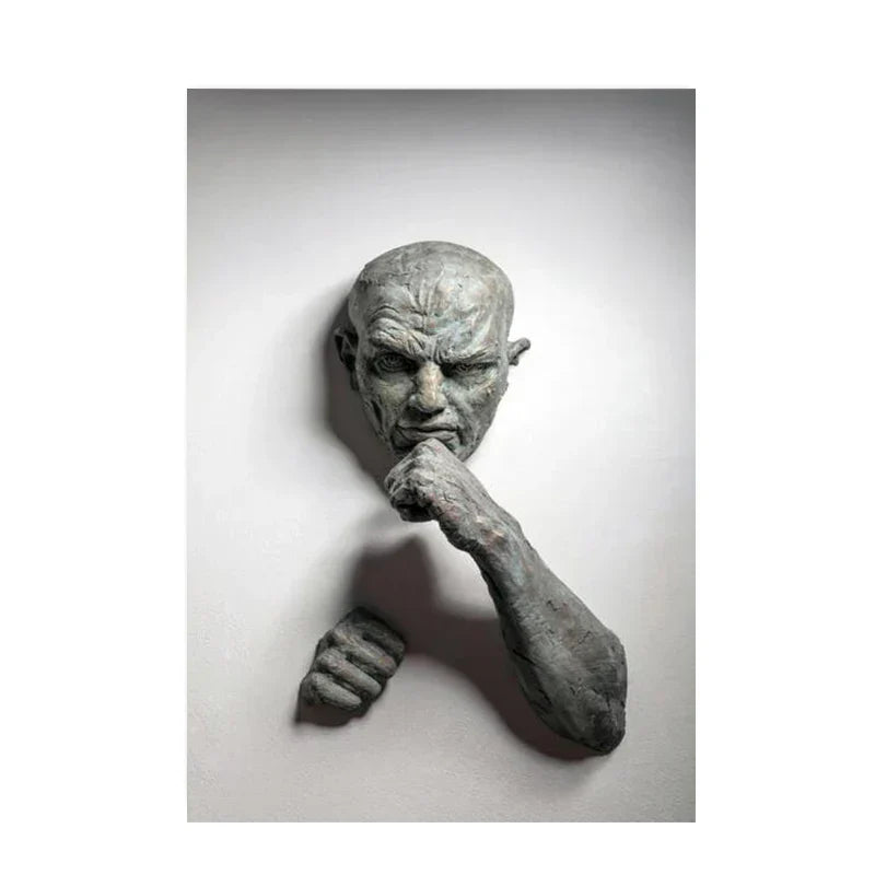 Moderne Urban Abstrakt Jern Statue Veggkunst Fine Art Lærredstrykk 3d Visualisering Figur Kunstbilder For Minimalistisk Leilighet Veggdekor | Skanto