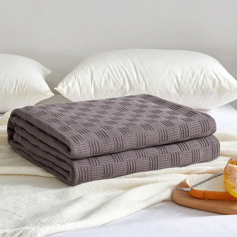 Skanto | Bomullsgauze teppe Aurelina | 100 % bomull | Pustende & Hudvennlig | Perfekt for sofa, seng & kontor
