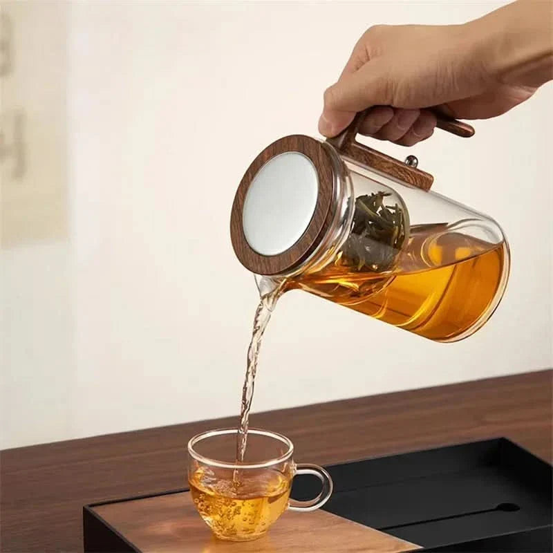 Skanto | Glass tekanne med infuser og treskaft – ZenSteep