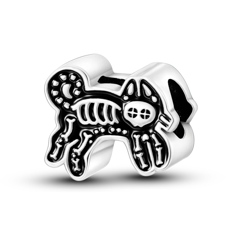 Skanto | 925 Sølv Gylden Leopard Charms Perler Fargerik Kameleon Nesehorn Løve Skarabé Katt Anheng Kompatibel med Original Pandora Armbånd Smykker