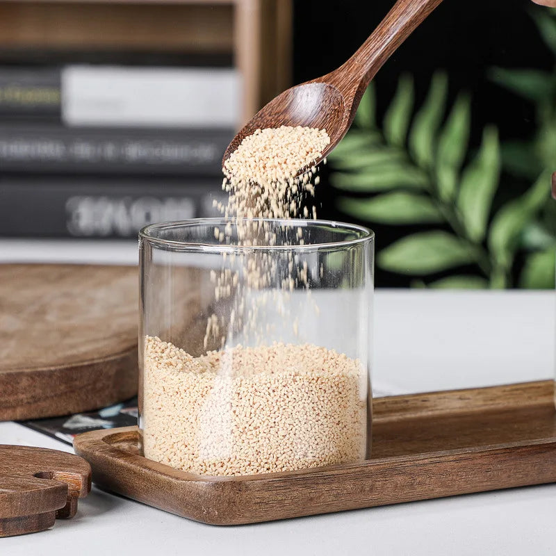 Skanto | Moderne sett med glassbeholdere med et naturlig design og praktisk anvendelse