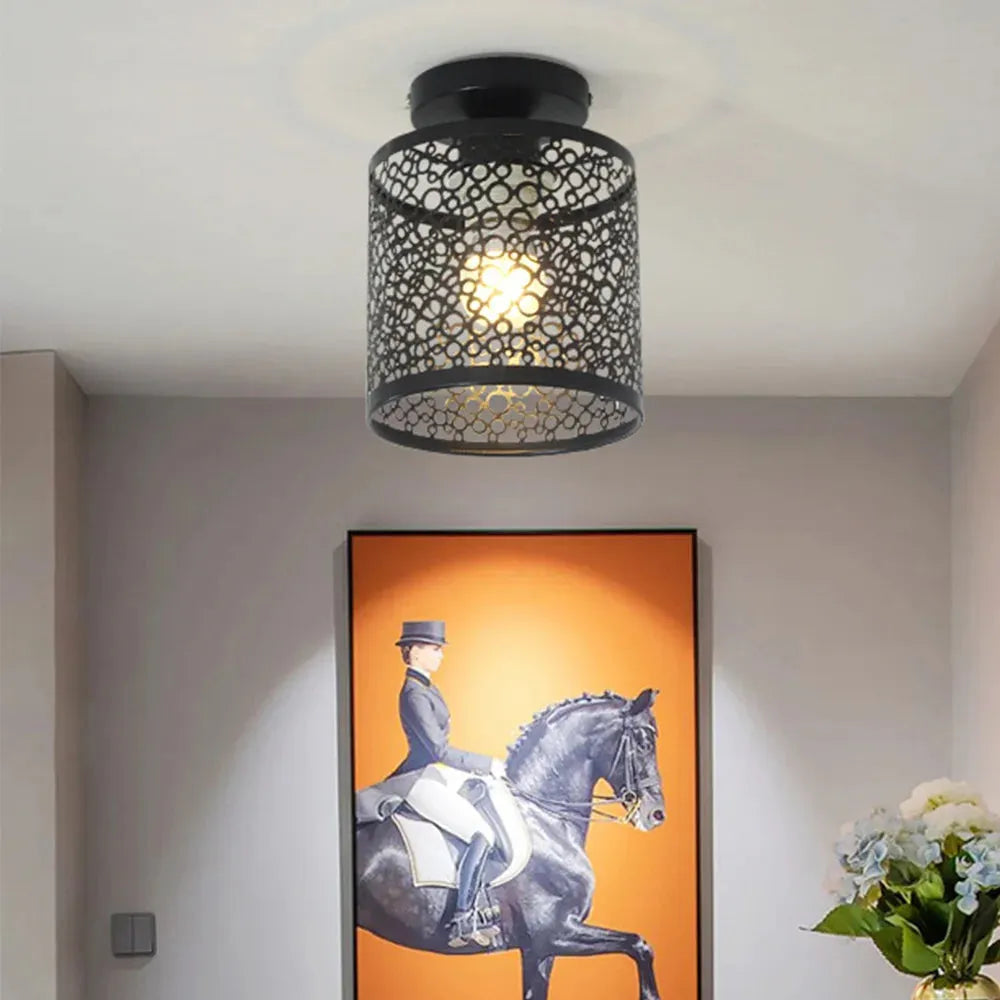 Industriell Loftlampe med Åpen Ramme i Vintage Stil Skanto