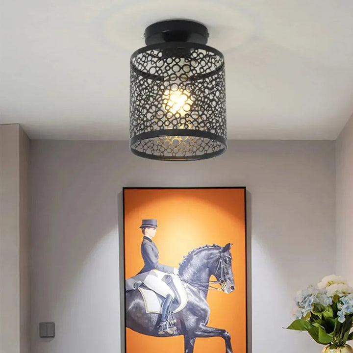 Industriell Loftlampe med Åpen Ramme i Vintage Stil Skanto
