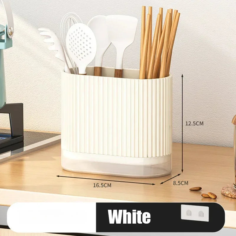 Skanto | Bestikkorganisator Duo | Veggmonterbar bestikkholder | Ingen boring | Dreneringsfunksjon | 16.5 × 8.5 × 12.5 cm