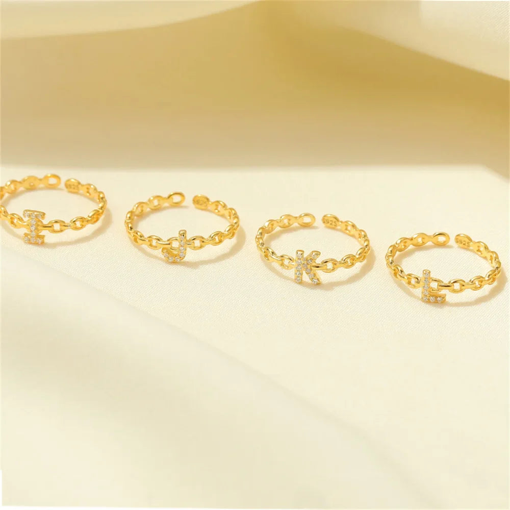 Skanto | Delikat Diamant Bokstav Initial Ring