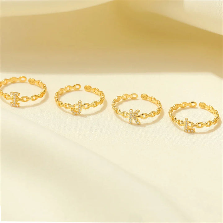 Skanto | Delikat Diamant Bokstav Initial Ring