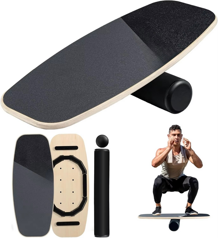 Skanto | 2-i-1 Balansebrett Sett med Rullere & Ball – 9 Justerbare Moduser Surf & Vobbler Trener