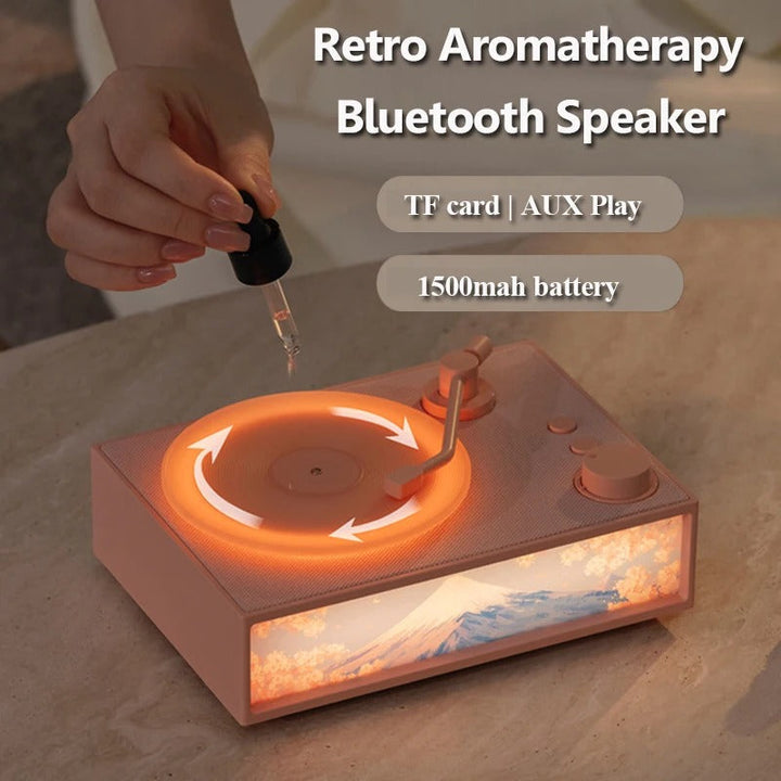 Vintage Design & LED-stemningsbelysning Trådløs aromaterapi-høyttaler | Skanto