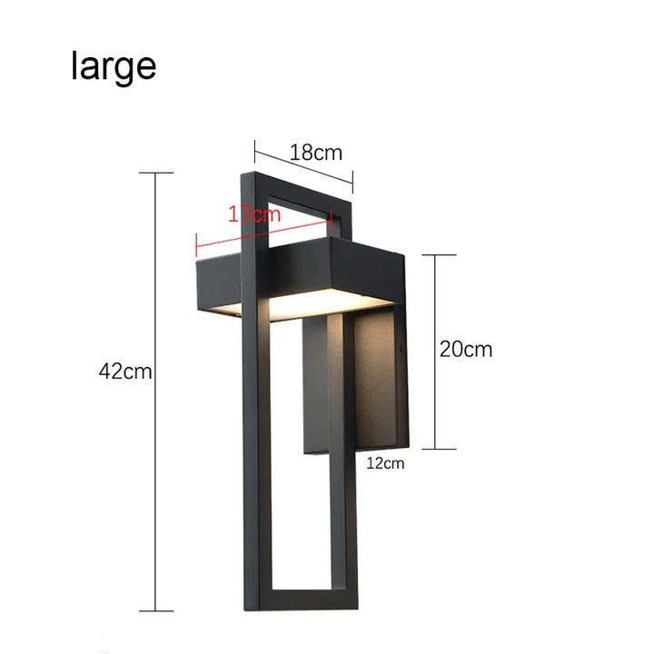 Skanto | LED Utendørs Vegglampe | Vanntett & Vintage Design | 10W | Svart Aluminium